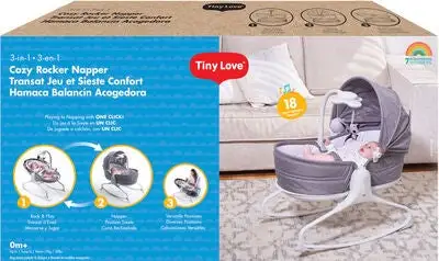 Tiny Love 3-i-1 Rocker Napper Vippestol, Grå/Hvit 4 Tiny Love 3-i-1 Rocker Napper Vippestol, Grå/Hvit - Bilde 4