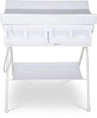 Beemoo Care Sammenleggbart Stellebord Med Badebalje, Hvit 1 Beemoo Care Sammenleggbart Stellebord Med Badebalje, Hvit