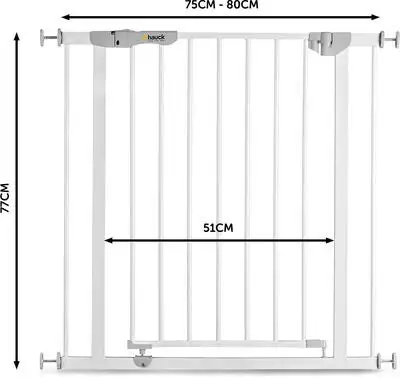 Hauck AutoClose N Stop Spenngrind, Hvit 9 Hauck AutoClose N Stop Spenngrind, Hvit - Bilde 9