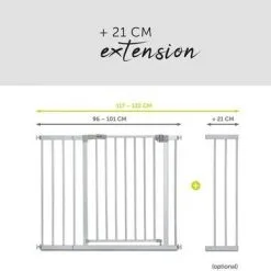 Hauck Stop N Safe Spennegrind Inkl. 21 Cm Forlengning, Sølv -jollyroom Salgsbutikk 597330 1538 4g