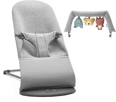 BabyBjörn Bliss Vippestol 3D Jersey Inkl. Leke, Lysegrå 1 BabyBjörn Bliss Vippestol 3D Jersey Inkl. Leke, Lysegrå