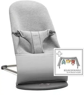 BabyBjörn Bliss Vippestol 3D Jersey Inkl. Leke, Lysegrå 3 BabyBjörn Bliss Vippestol 3D Jersey Inkl. Leke, Lysegrå - Bilde 3