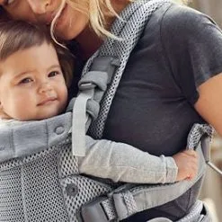 BabyBjörn Harmony Bæresele 3D Mesh Inkl Haklapp, Silver -jollyroom Salgsbutikk 688004 1242 4b