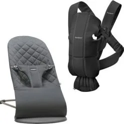 Babybjörn Bliss Vippestol Inkl. Bæresele Mini Cotton, Anthracite/Black