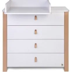 Yappy Kids Étude Kommode Med Stellebord, Hvit/Bøk