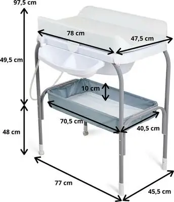 Beemoo Care Badekarstellebord, Grått 9 Beemoo Care Badekarstellebord, Grått - Bilde 9