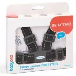 Babyono Lære-Å-Gå-Sele First Steps, Svart/Grå