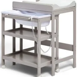 JLY Dream Stellebord Med Uttrekkbar Badebalje, Warm Grey