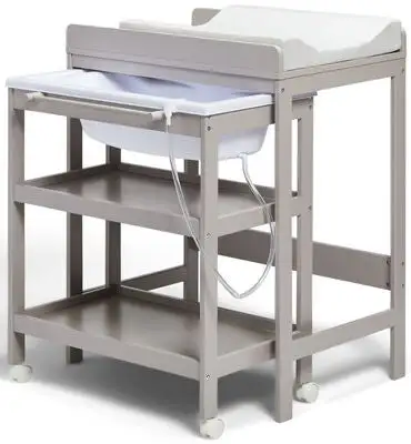 JLY Dream Stellebord Med Uttrekkbar Badebalje, Warm Grey 1 JLY Dream Stellebord Med Uttrekkbar Badebalje, Warm Grey