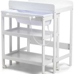 JLY Dream Stellebord Med Uttrekkbar Badebalje, Hvit